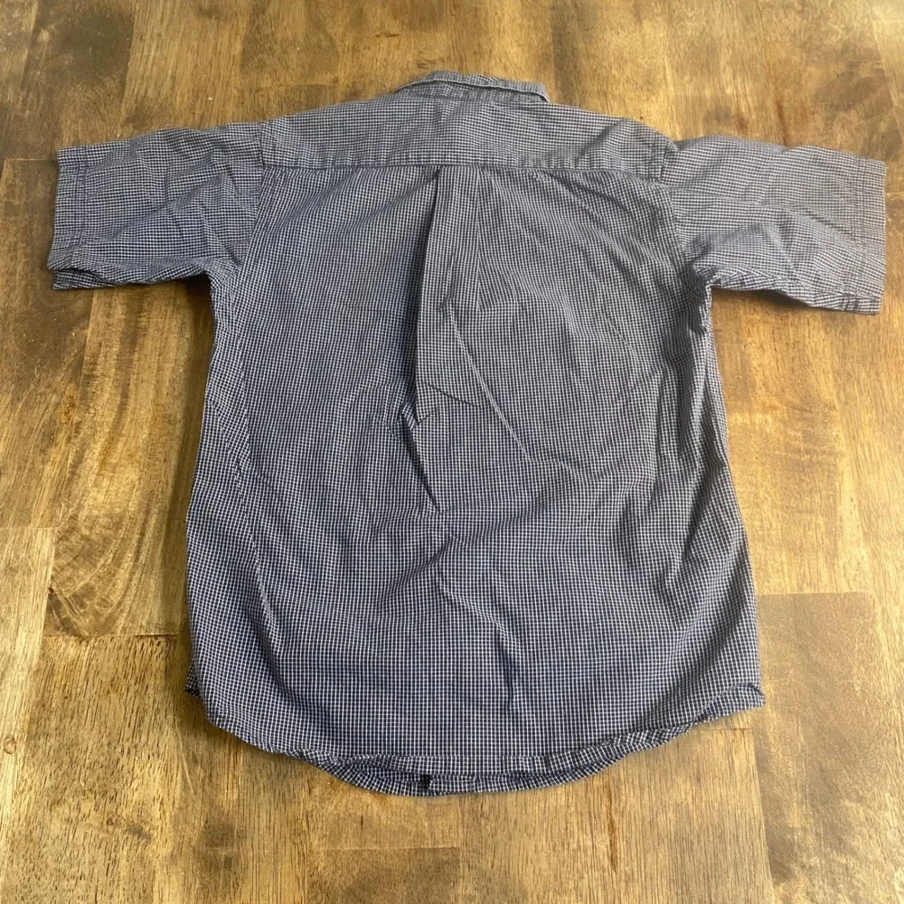 Ralph Lauren Button‎ Down Kids Navy Excellent Short Sleeve Gingham SIZE 7